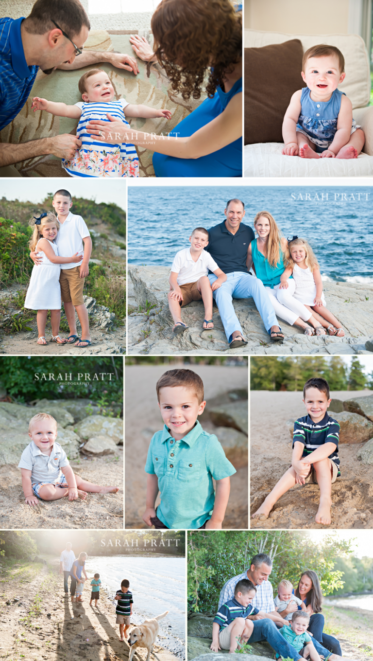 Summer family photography at the beach and in home in MA and RI